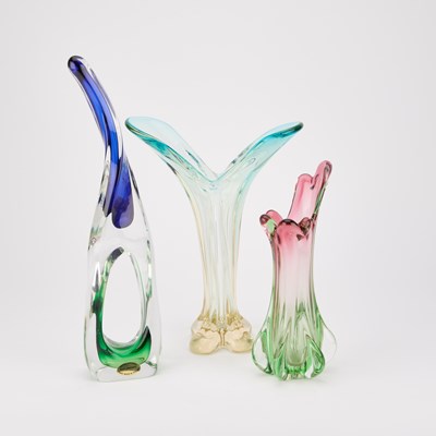 Lot 94 - THREE ART GLASS VASES