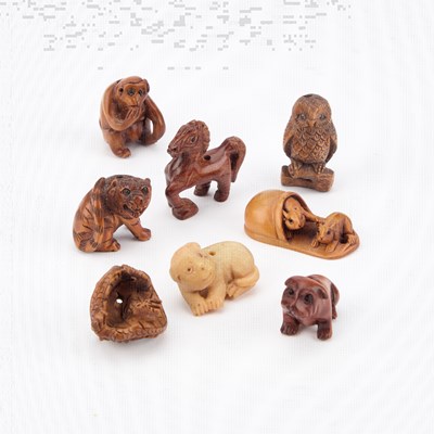 Lot 474 - EIGHT CARVED OJIME BEADS