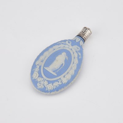 Lot 40 - A 19TH CENTURY JASPERWARE SCENT FLASK, PROBABLY WEDGWOOD