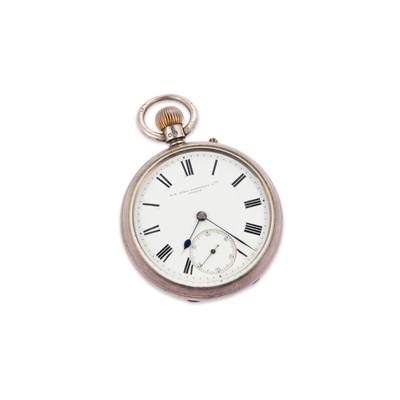 Lot 572 - A SILVER OPEN-FACE POCKET WATCH