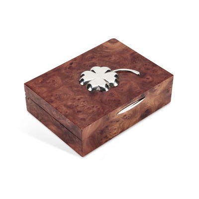 Lot 194 - AN ITALIAN DIOR SILVER-MOUNTED WALNUT BOX