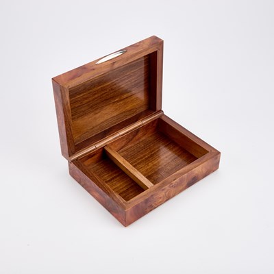 Lot 194 - AN ITALIAN DIOR SILVER-MOUNTED WALNUT BOX