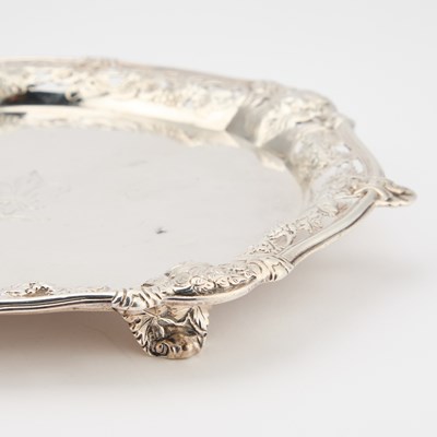 Lot 404 - A PAIR OF GEORGE II SILVER SALVERS
