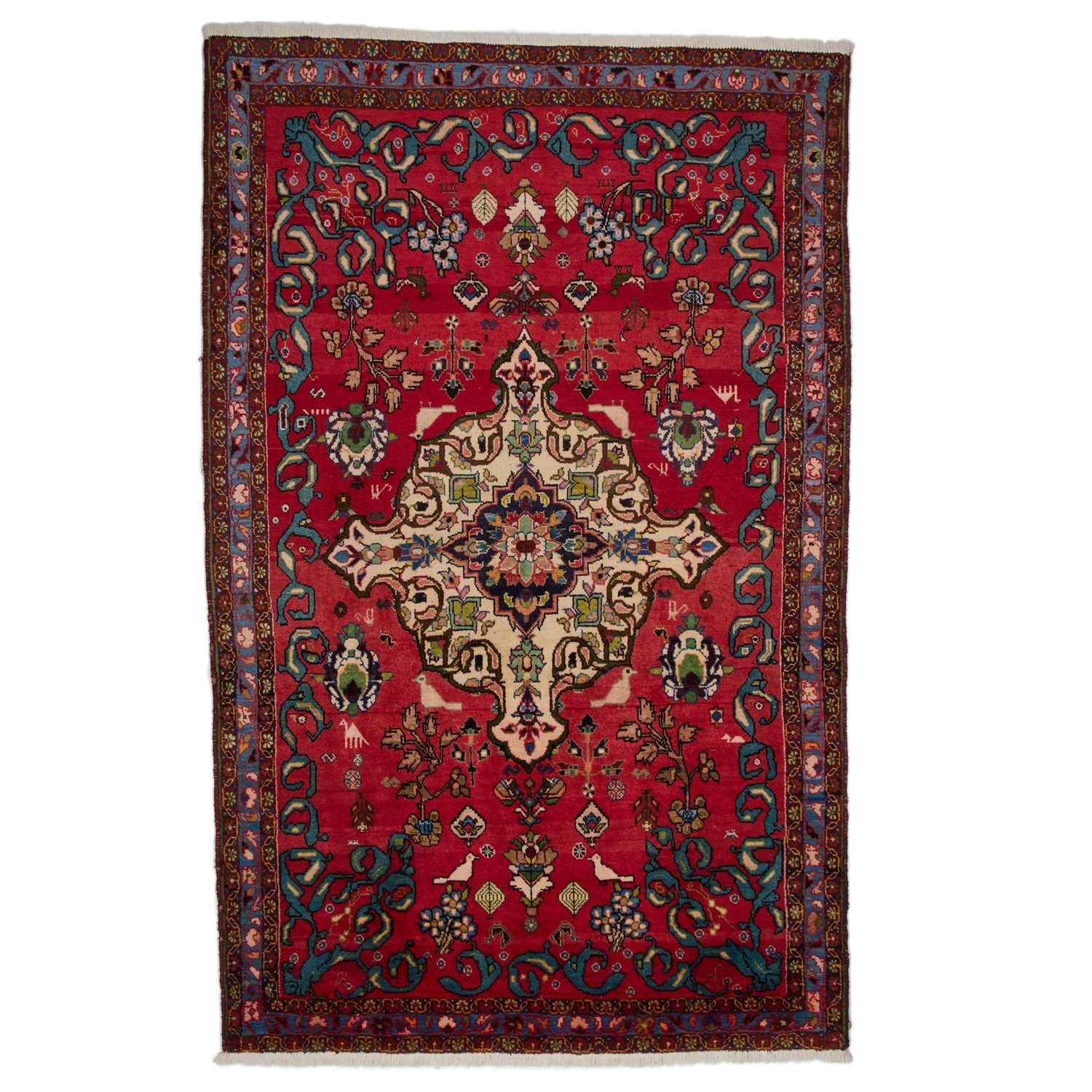 Lot 1231 - A PERSIAN LILLIAN CARPET, CIRCA 1960