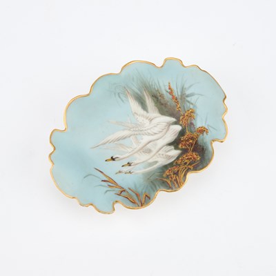 Lot 54 - A ROYAL WORCESTER PIN TRAY BY CHARLES BALDWYN