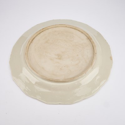 Lot 37 - A RARE BELLEEK 'DRAGON' PLATE, 19TH CENTURY