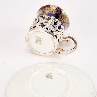 Lot 32 - AN AYNSLEY SILVER-MOUNTED COFFEE SERVICE