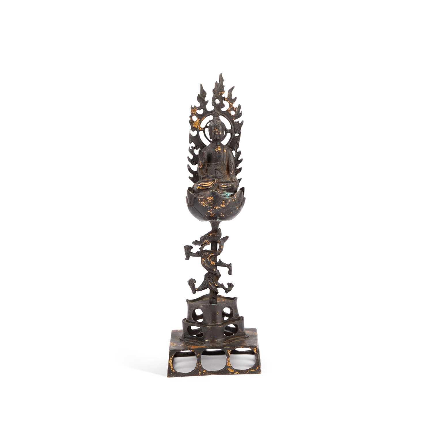 Lot 171 - A BRONZE FIGURE OF SHAKYAMUNI BUDDHA