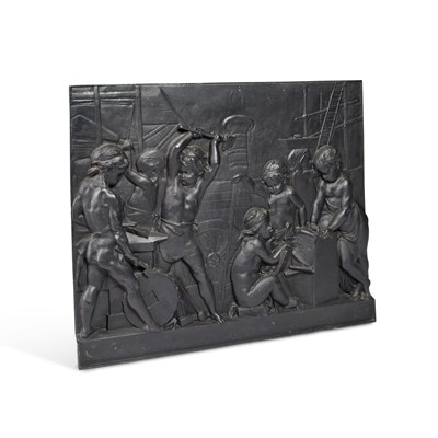 Lot 1087 - AFTER ALBERT-ERNEST CARRIER BELLEUSE, A LARGE CAST IRON PLAQUE, ALLEGORY OF INDUSTRY