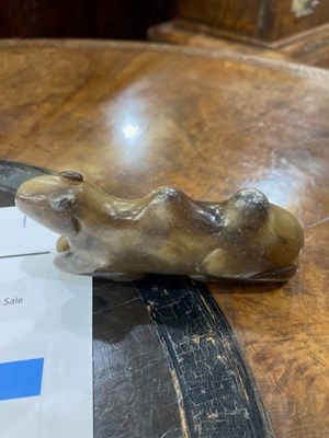 Lot 189 - THREE CHINESE JADE CARVINGS OF ANIMALS