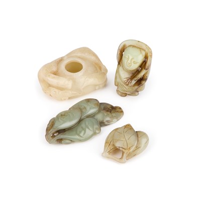 Lot 55 - A GROUP OF CHINESE JADE CARVINGS