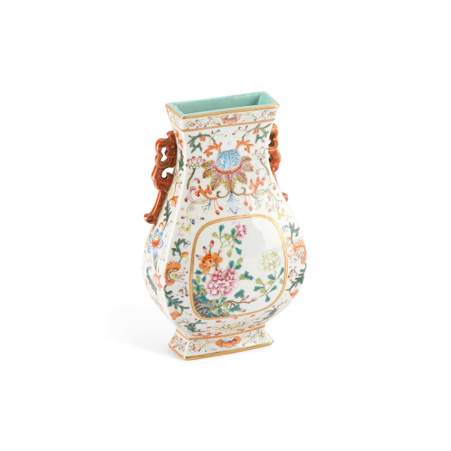 Lot 81 - A CHINESE FAMILLE ROSE WALL VASE