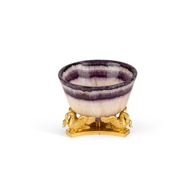 Lot 1023 - AN ORMOLU-MOUNTED BLUE JOHN BOWL