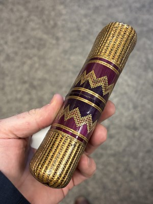 Lot 16 - A 19TH CENTURY PRISONER OF WAR STRAW WORK CHEROOT CASE