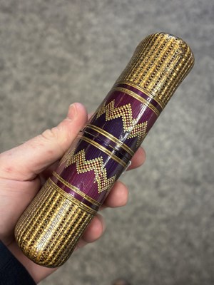 Lot 16 - A 19TH CENTURY PRISONER OF WAR STRAW WORK CHEROOT CASE