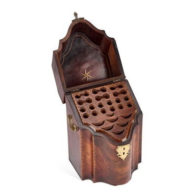 Lot 27 - A GEORGE III MAHOGANY KNIFE BOX