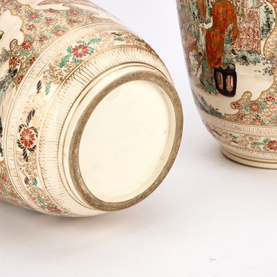 Lot 48 - A LARGE PAIR OF JAPANESE SATSUMA VASES, EARLY 20TH CENTURY