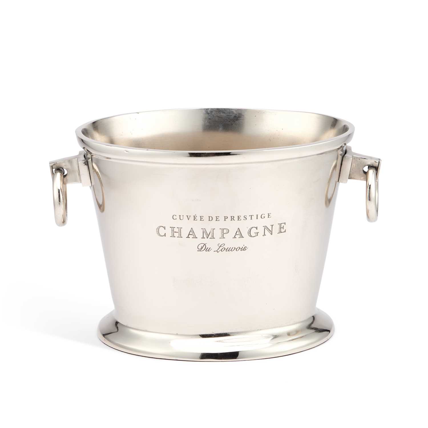 Lot 138 - A SILVER PLATED 'CUVEE DE PRESTIGE DU LOUVOIS' CHAMPAGNE BUCKET