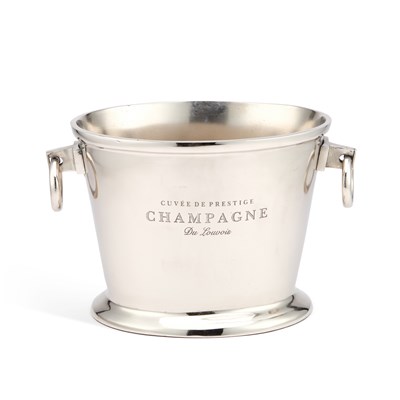 Lot 138 - A SILVER PLATED 'CUVEE DE PRESTIGE DU LOUVOIS' CHAMPAGNE BUCKET