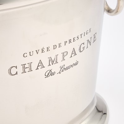 Lot 138 - A SILVER PLATED 'CUVEE DE PRESTIGE DU LOUVOIS' CHAMPAGNE BUCKET