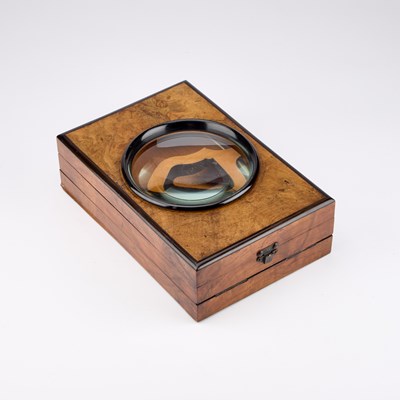 Lot 54 - A 19TH CENTURY WALNUT AND EBONISED GRAPHOSCOPE