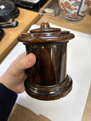 Lot 37 - A 19TH CENTURY LIGNUM VITAE STRING BOX