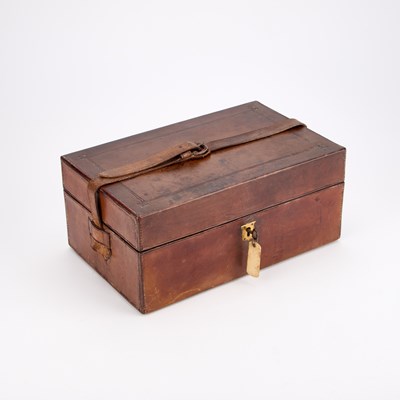 Lot 7 - A VICTORIAN LEATHER-BOUND APOTHECARY BOX