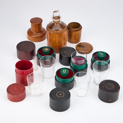 Lot 55 - A GROUP OF APOTHECARY TREEN AND A CAST IRON APOTHECARY CORK PRESS