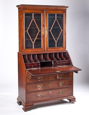 Lot 909 - A GEORGE III MAHOGANY BUREAU BOOKCASE