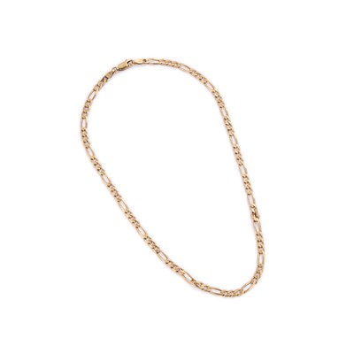 Lot 336 - A 9 CARAT GOLD LONG AND SHORT LINK CHAIN NECKLACE
