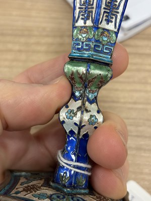 Lot 171 - A CHINESE SILVER AND ENAMEL FLOWER VASE