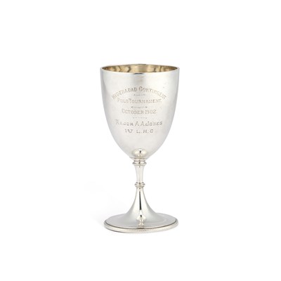 Lot 269 - AN EDWARDIAN SILVER TROPHY GOBLET