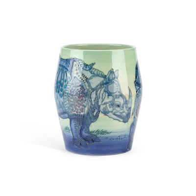 Lot 17 - SALLY TUFFIN FOR DENNIS CHINA WORKS, A 'RHINOCEROS' PATTERN VASE