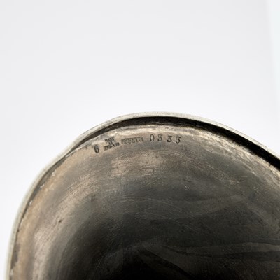 Lot 130 - ARCHIBALD KNOX (1864-1933) FOR LIBERTY & CO, A PAIR OF TUDRIC PEWTER CANDLESTICKS