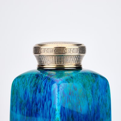 Lot 30 - PAUL MILLET: AN ART DECO SILVER-MOUNTED GLAZED WHITE STONEWARE COVERED JAR