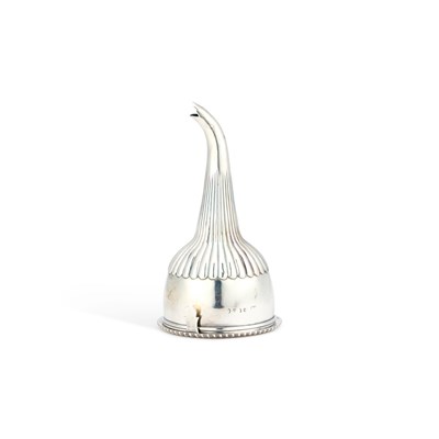 Lot 494 - A GEORGE III SILVER WINE FUNNEL