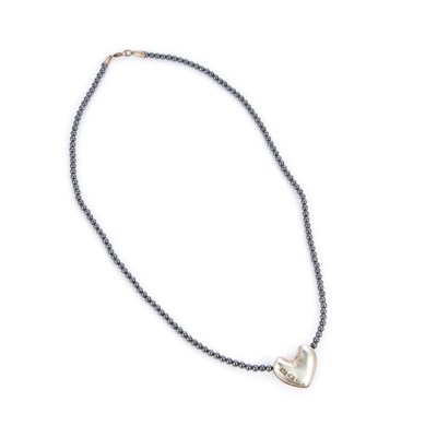 Lot 589 - ALLAN SCHAFF FOR GEORG JENSEN: A DANISH SILVER AND HEMATITE NECKLACE