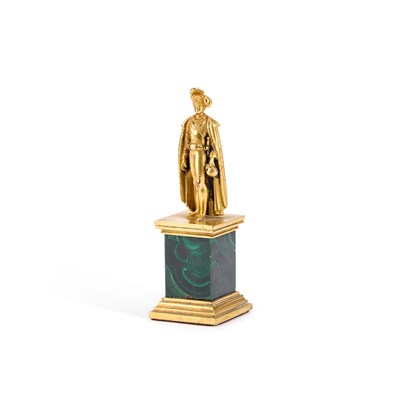 Lot 773 - A LATE 19TH CENTURY SCHOOL GILT-BRONZE FIGURE OF HAMLET