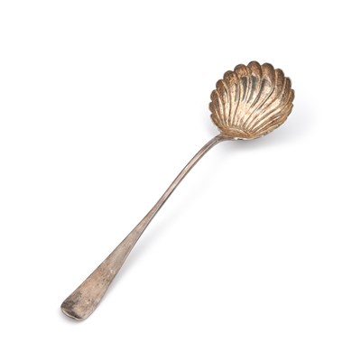 Lot 510 - A GEORGE III SILVER SOUP LADLE