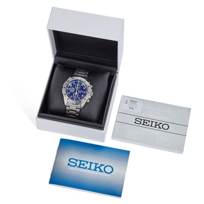 Lot 559 - A GENTS STEEL SEIKO CHRONOGRAPH BRACELET WATCH