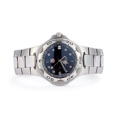 Lot 553 - A GENTS STEEL TAG HEUER KIRIUM BRACELET WATCH