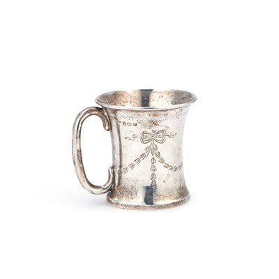 Lot 390 - A GEORGE V SILVER CHRISTENING MUG