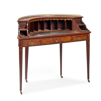 Lot 904 - A LATE VICTORIAN INLAID MAHOGANY CARLTON HOUSE DESK