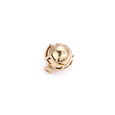 Lot 713 - A SILVER-GILT MASONIC BALL PENDANT