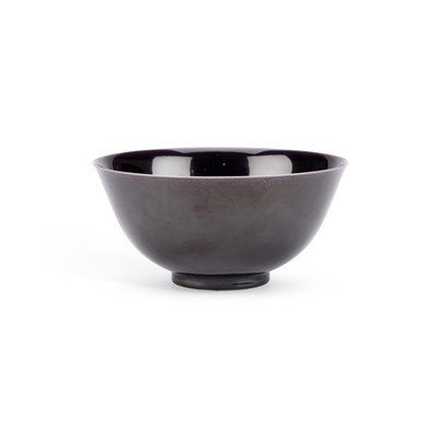 Lot 147 - A CHINESE AUBERGINE-GLAZED BOWL