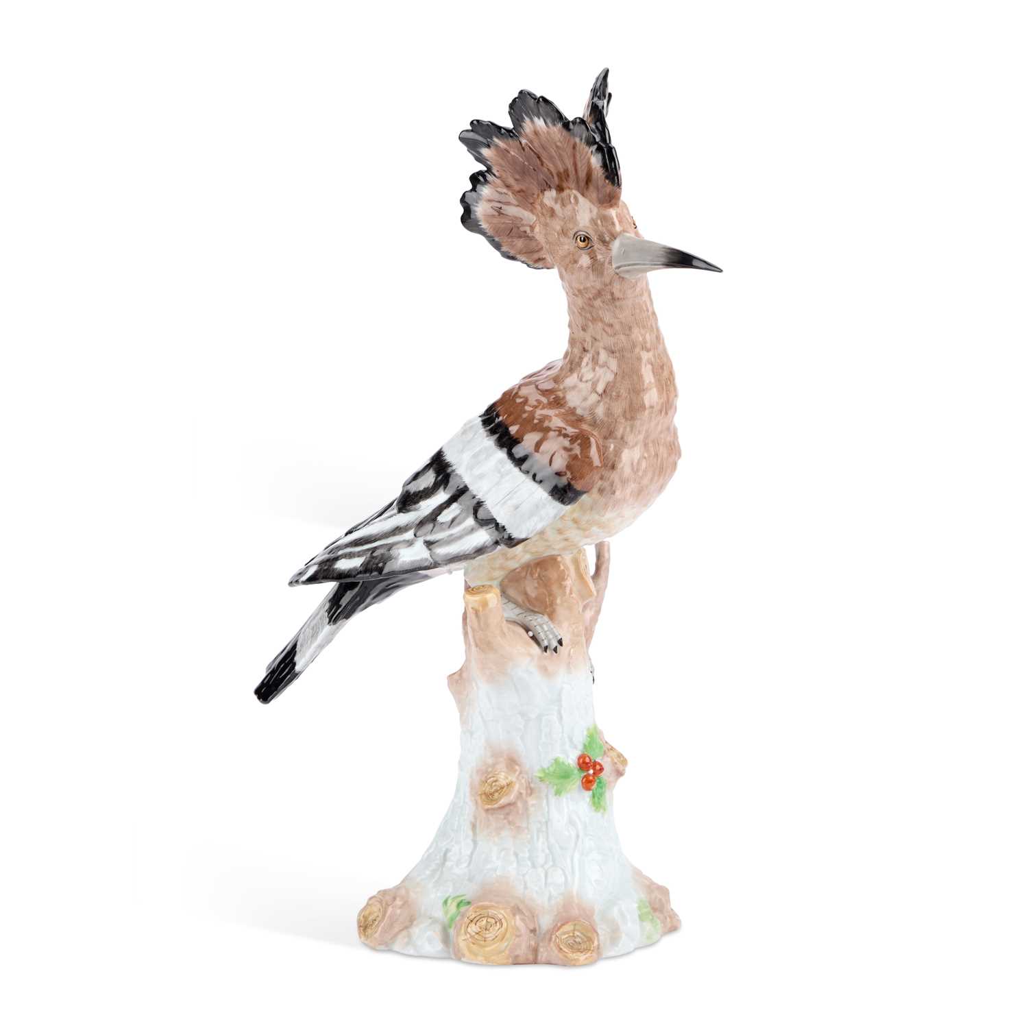 Lot 96 - A CARL THIEME DRESDEN PORCELAIN MODEL OF A HOOPOE BIRD
