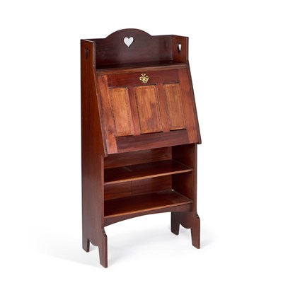 Lot 689 - AN ARTS AND CRAFTS WALNUT BUREAU