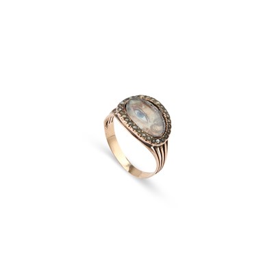Lot 575 - A GEORGIAN LOVER'S EYE PORTRAIT MINIATURE RING