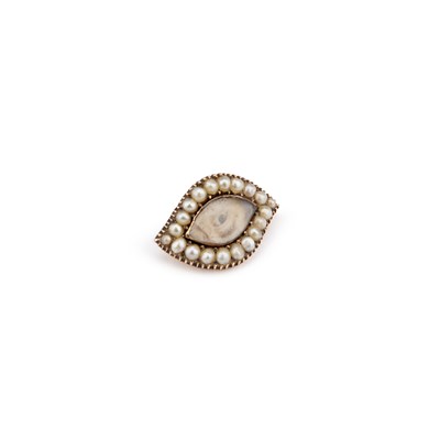 Lot 573 - A GEORGIAN LOVER'S EYE PORTRAIT MINIATURE BROOCH