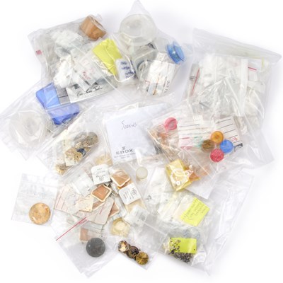 Lot 220 - A LARGE QUANTITY OF ASSORTED WATCH PARTS FOR REPAIR PURPOSES